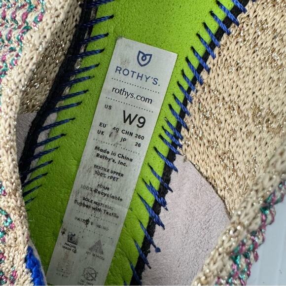 Rothy’s The Round Multi Metallic slip on loafer washable women’s shoes size 9 - Picture 5 of 8